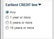 LC earliest credit line filter
