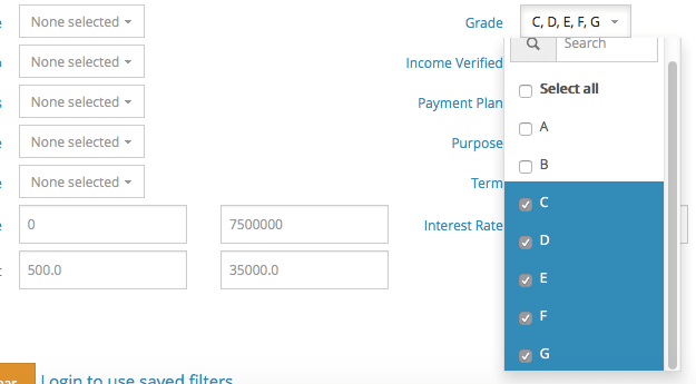 Selecting low grade loans