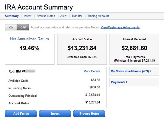 Lending Club Account Screen Nov 2013