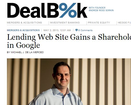 Google Investment in Lending Club NYTimes