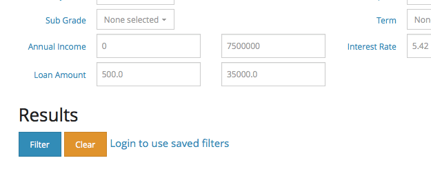 Filtering Criteria area