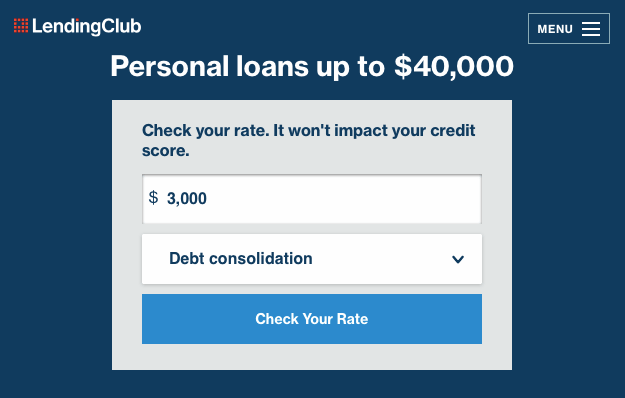 Lending Club Check Rate Page