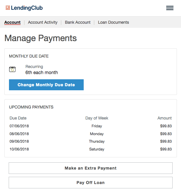 Lending Club Loan Repayment Page