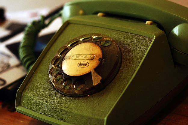 Old telephone stock photo